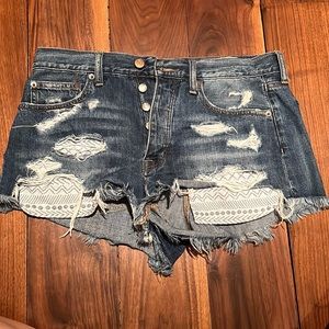 American Eagle Outfitters Distressed Blue Jean Shorts